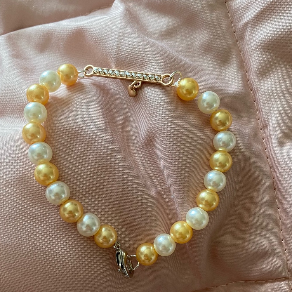 Custom Beaded Bracelet Rose Gold Heart